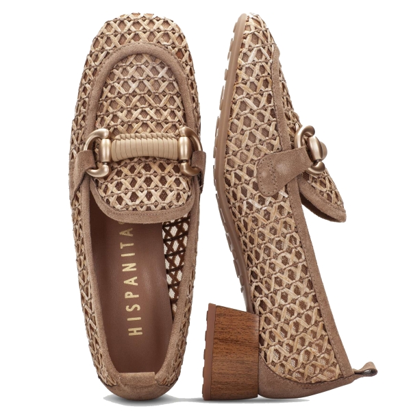 Mokasyny damskie na obcasie Hispanitas RHV264828 MARRAKECH-V26 DESERT